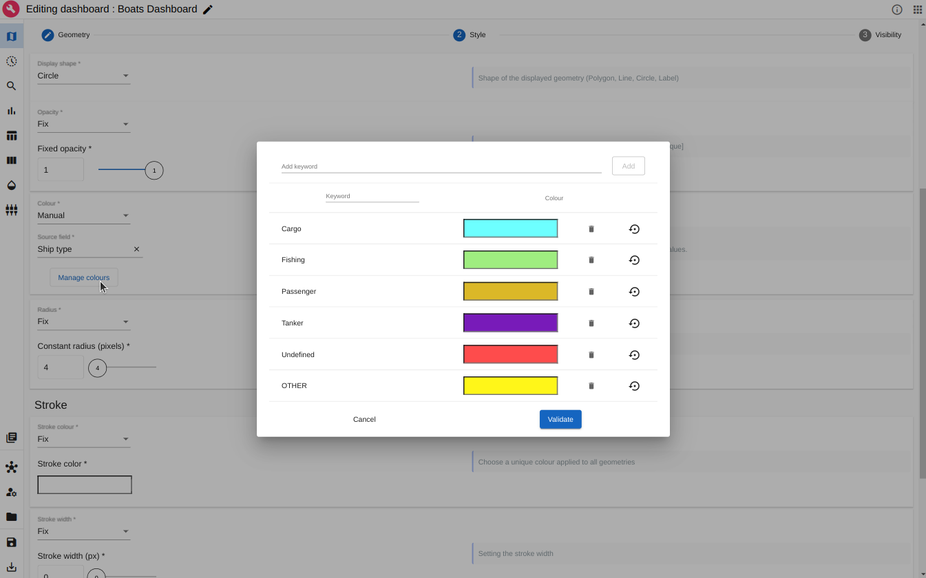 Customising 'Ship type' style