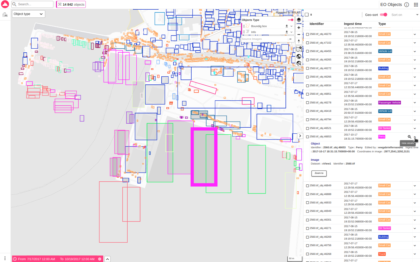 Visualize Data Table in the ARLAS Dashboard